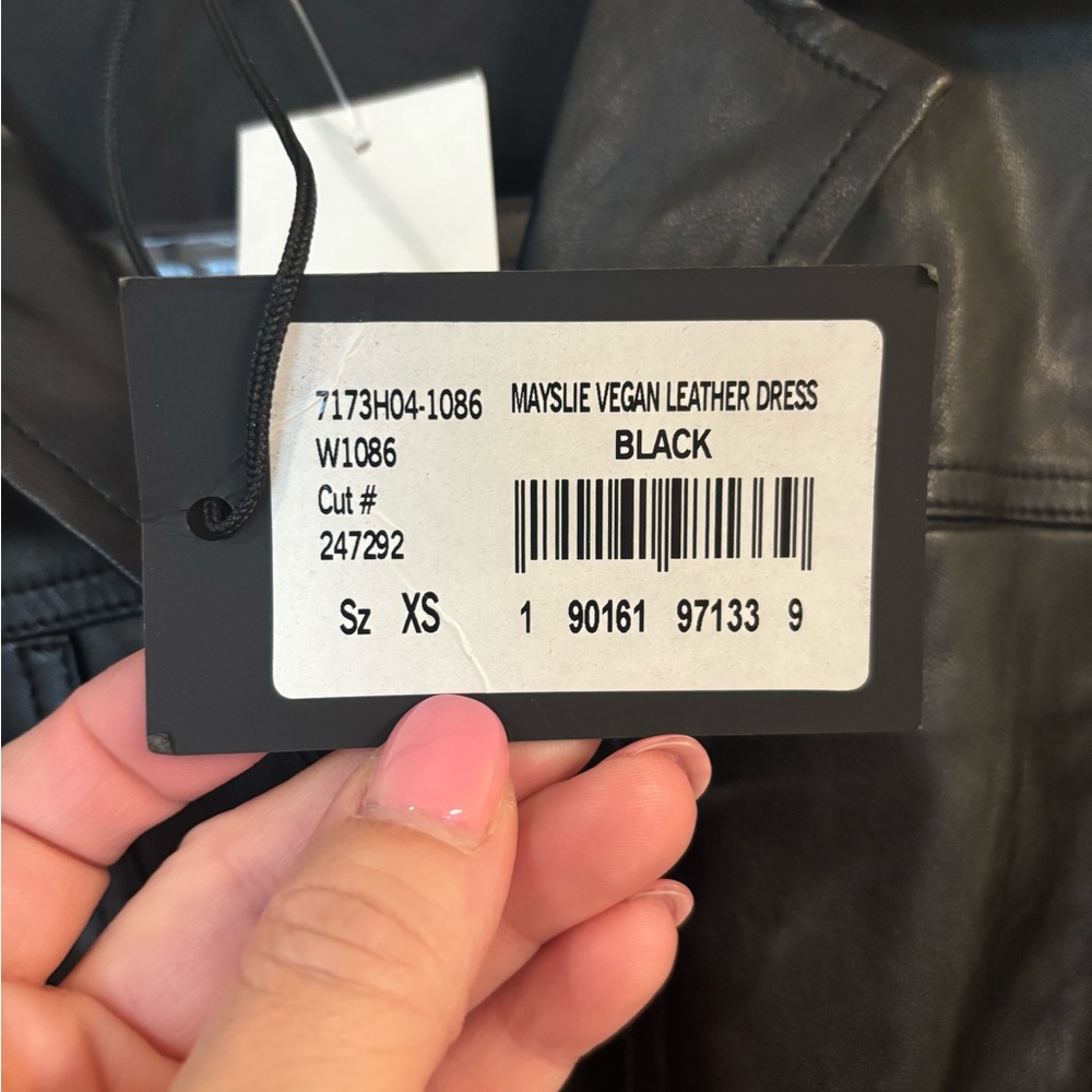 PAIGE Mayslie Vegan Leather Dress in Black NWT - Picture 5 of 7